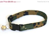 ON SALE Safety Cat Collar - Woodland Digital Camo - Breakaway Cat Collar