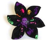 ON SALE Collar Flower - Colorful Skulls - Dog Collar Bow
