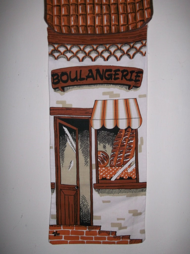 French Vintage Boulangerie Shop Front Bread Bag Wall Hanging