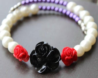 Rockabilly Black Rose Bracelet