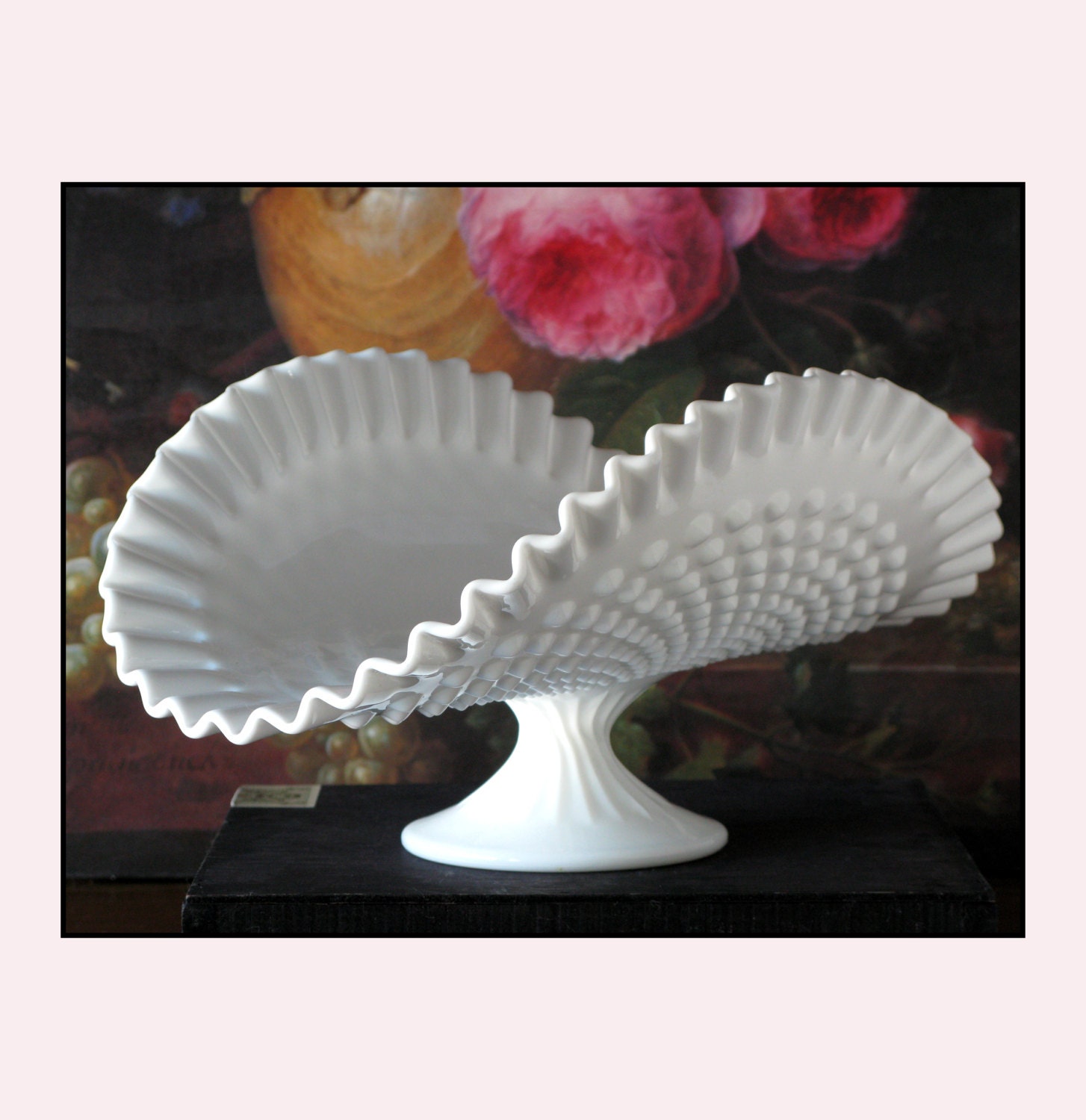 Vintage Fenton Milk Glass Wedding Centerpiece/Banana Bowl