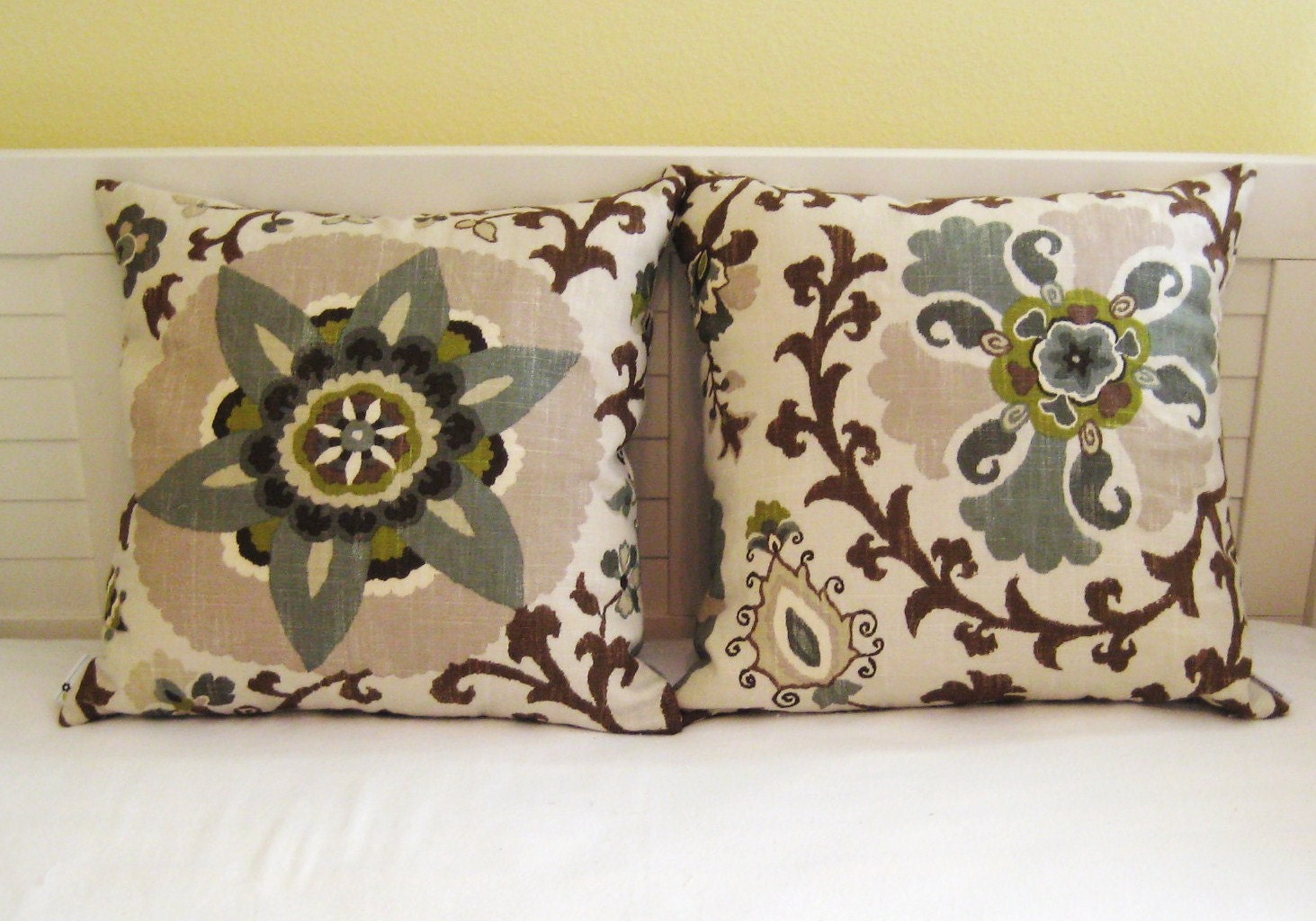 Braemore Silsila in Rhinestone Suzani Design 18x18 or 20x20  Pillow Cover