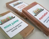 Whiskey Soap Trio - Manhattan, Mint Julep, and Whiskey Shower - classic cocktail soaps - Father's Day limited edition