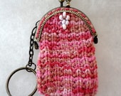 Pink Varigated Coin Purse Key Chain