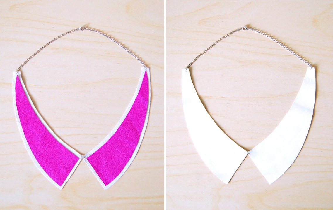 Alexa -- Reversible Leather Peter Pan COLLAR Necklace