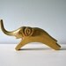 Vintage Elephant Figurine, Large Heavy Brass Mid Century Statue, Gold Tone Bookend, Shelf Sitter, Zoo Animal, Jungle