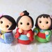 Kokeshi Dolls Cupcake Toppers (6 Kokeshi Dolls, 1 Birthday Message Plate)