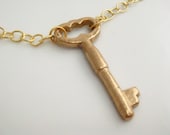 Bronze Golden Key Necklace