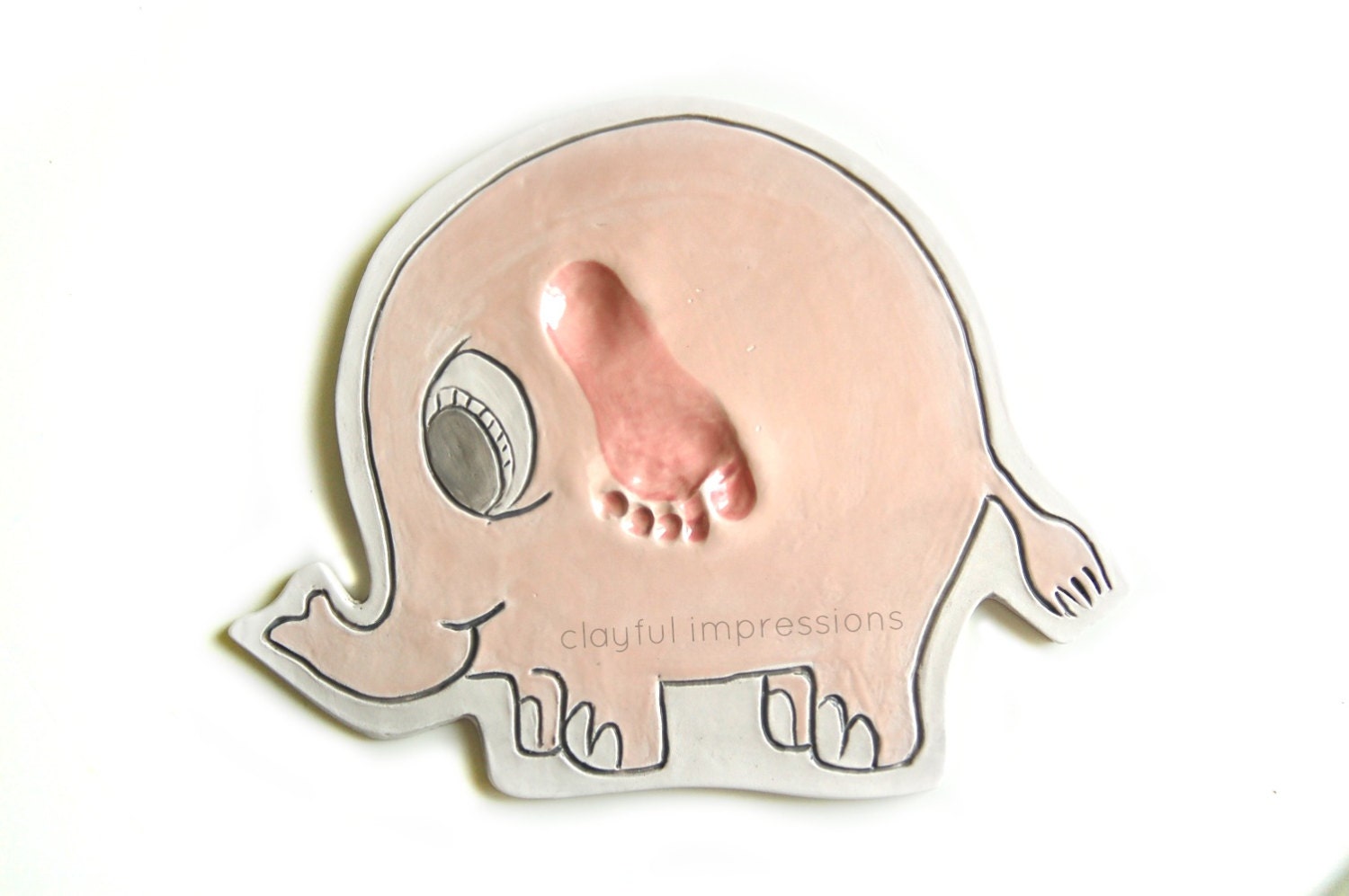 Baby Hand or foot print cartoon elephant