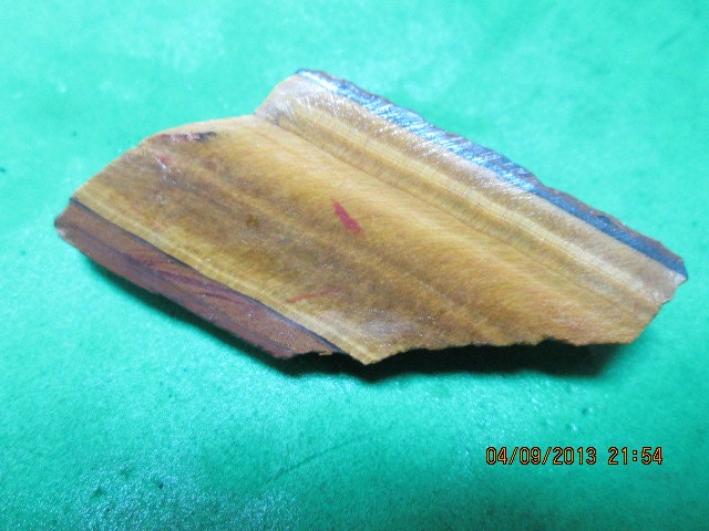 Brown Chatoyant Tiger Eye Tan Brown Cab Slab Rough Lapidary Free Form Wrap It