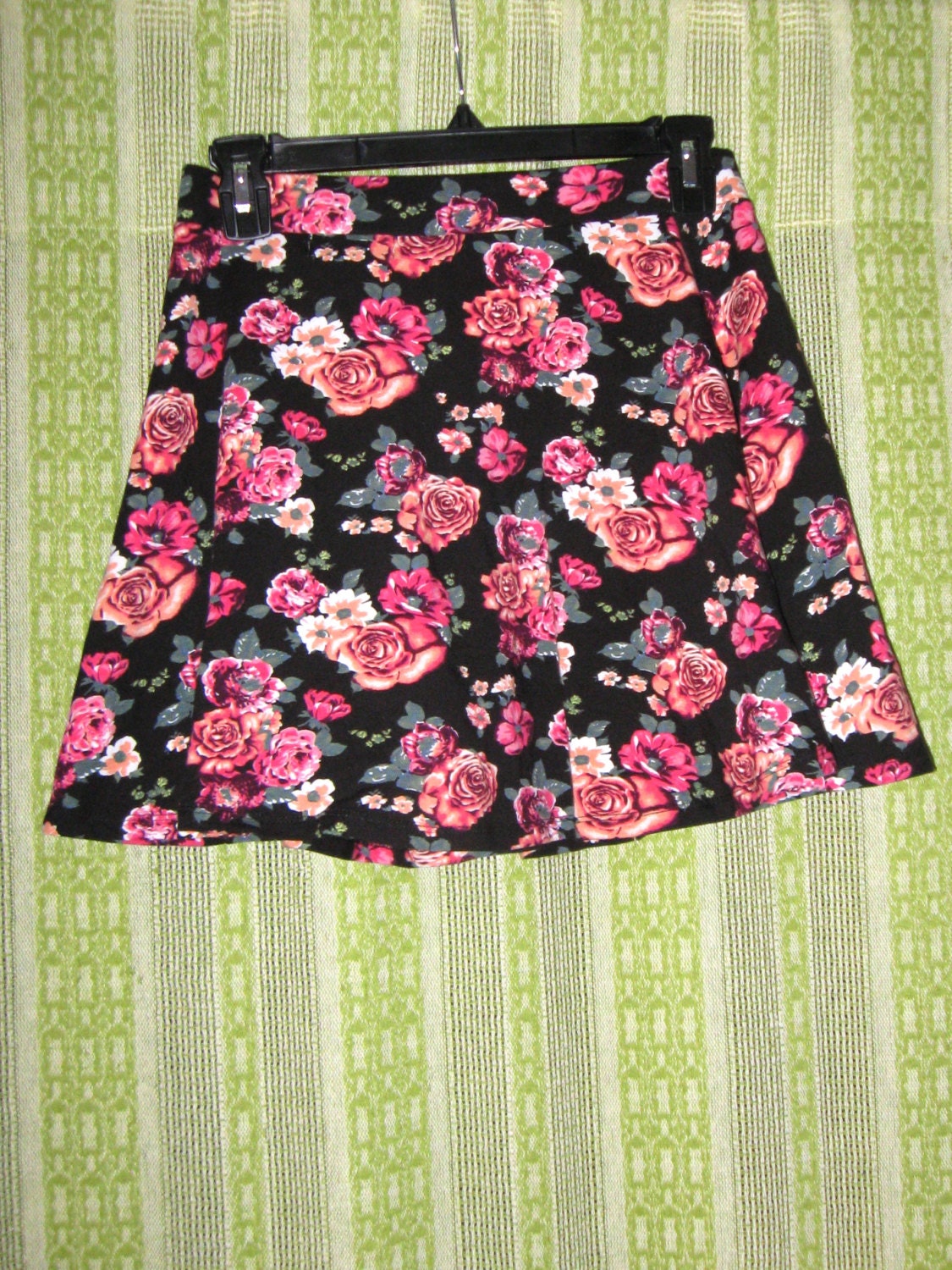 Vintage 90's 1990's Nineties Eighties 80's Women Ladies Teen Floral Grunge Goth Cyber Artsy Mini Skirt 80% OFF SALE