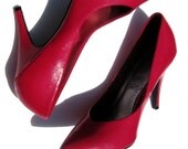 Vintage 80's Eighties Sexy Shoes Women Teen Xmas Gift Her Shoes 90's Magenta Fuschia High Heels Pumps Size 10 20% OFF SALE