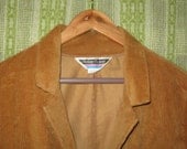 Vintage 80's Eighties 1980's 70's Seventies Fall Winter Hipster Fashion Blazer Women Tan Corduroy Jacket 50% OFF SALE