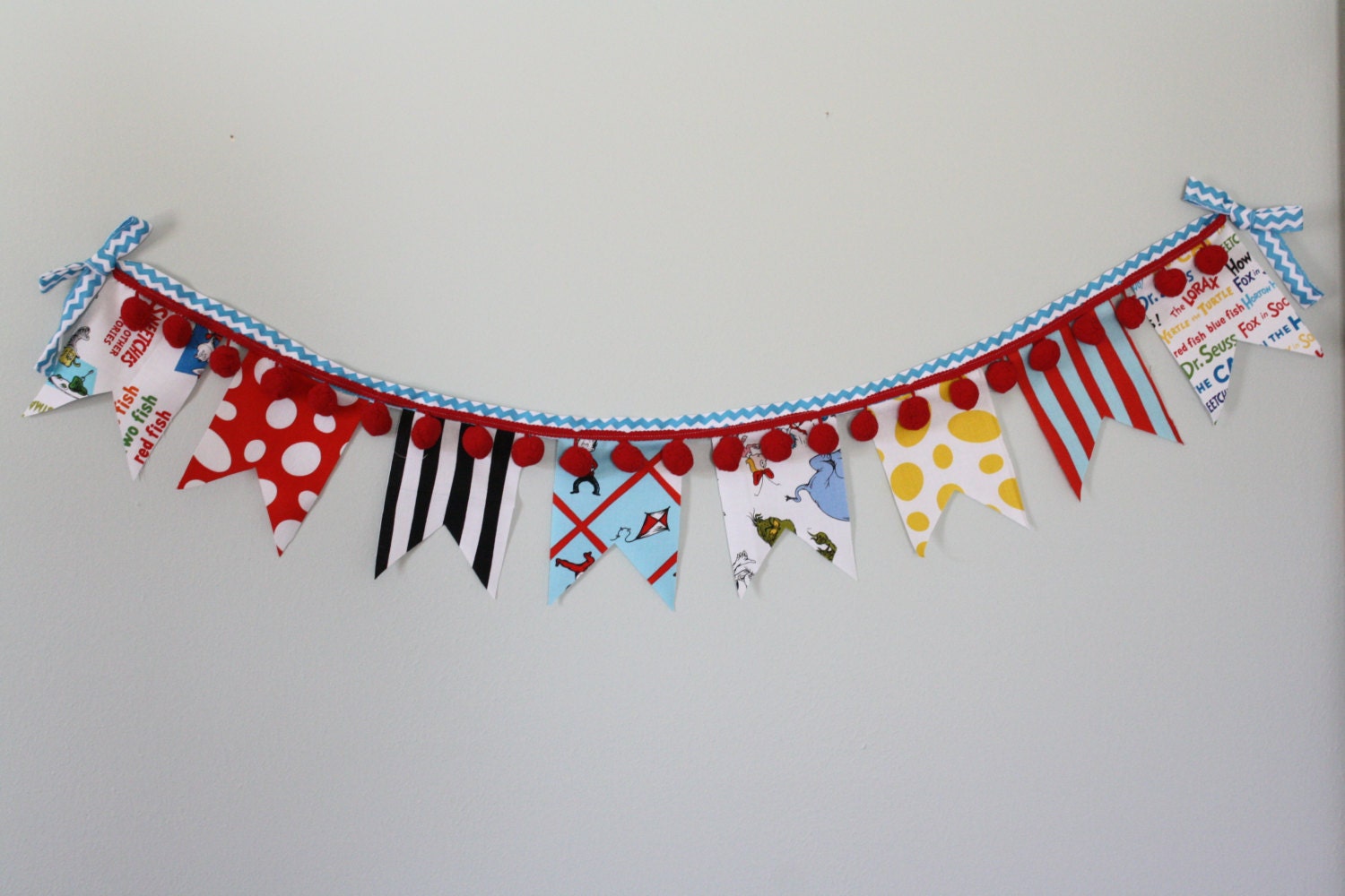 Bunting Flag, Bright Colors, Photo Prop, Wedding, Celebration Flag, Boy, Girl, Birthday Party, Cake Smash, Nursery Decor, Dr Seuss