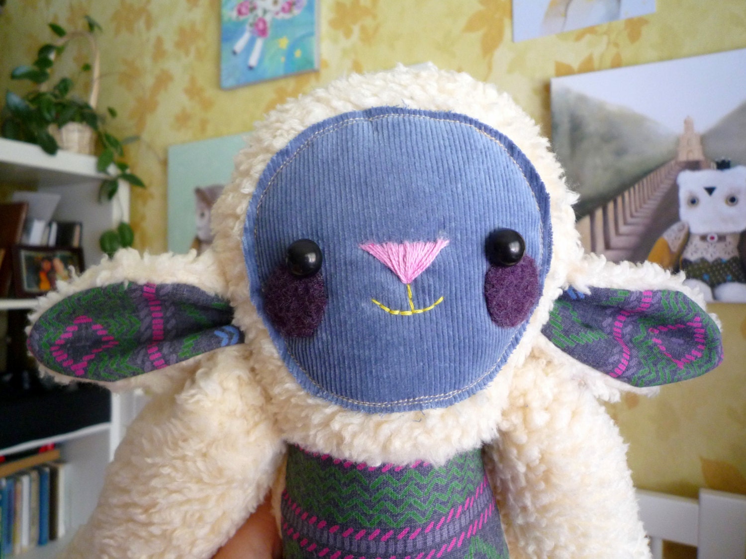 Berenice -  sheep,soft art  toy creature  by Wassupbrothers.