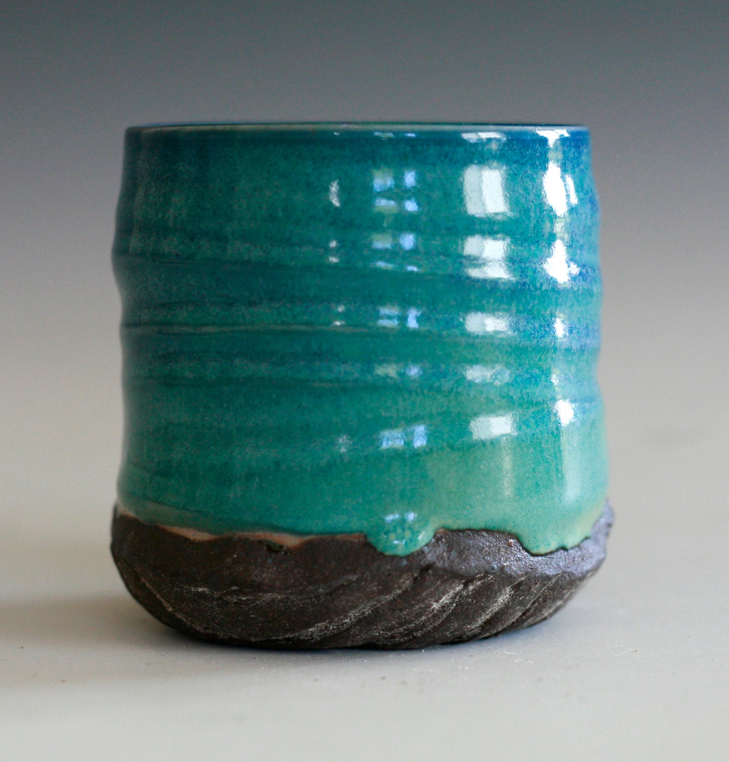 Turquoise Tea Cup, handmade ceramic tea cup, handmade pottery