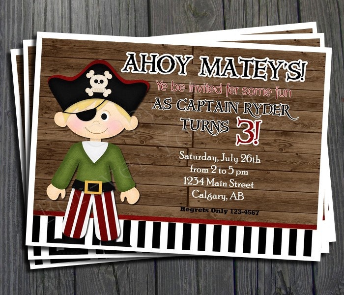 Pirate Birthday Invitation - Includes FREE Thank You Card Il_170x135