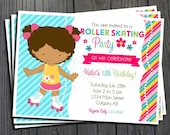 Roller Skating Birthday Invitation - FREE Thank You Card included Il_170x135