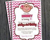 Monkey Birthday Invitation - FREE Thank You Card included Il_170x135