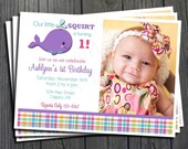 Whale Birthday Invitation - FREE Thank You Card included Il_170x135