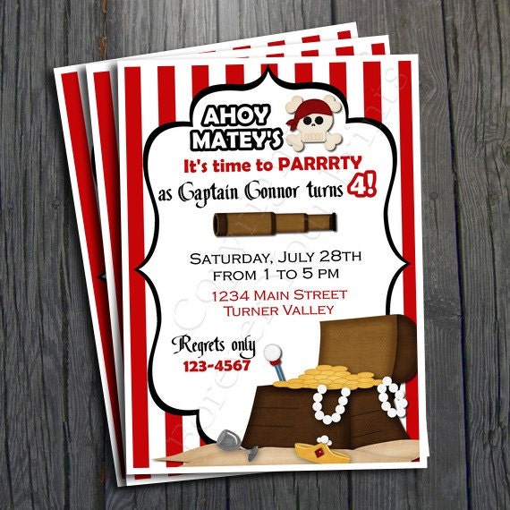 Pirate Birthday Invitation - Includes FREE Thank You Card Il_170x135