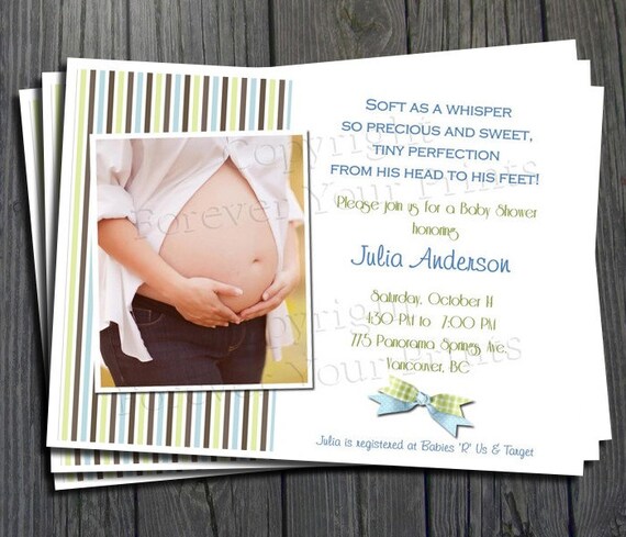 Baby Boy Shower Invitation - FREE Thank You Card included Il_570xn