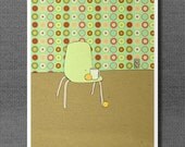 Modern Wall Art Print Home Decor - First Morning in Frankfurt - 8x10 Happy Chair Design Illustration