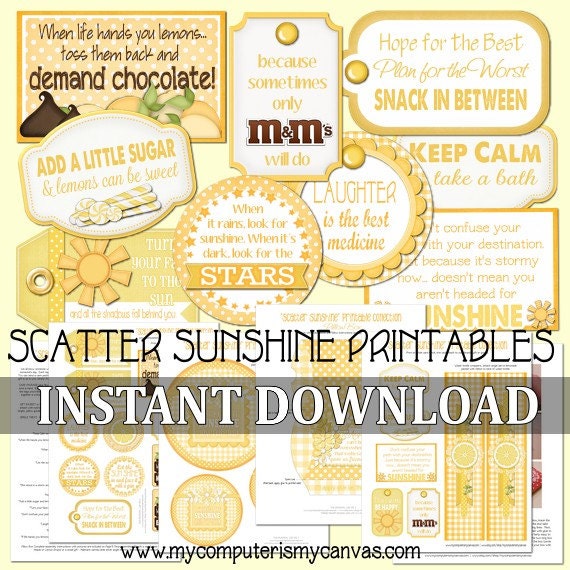 Scatter Sunshine, Box of Sunshine - Printable INSTANT Download