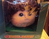 SPRING SALE Little Doll Baby Head By Martha NELSON 1984 Brunette Curly Hair New In Box
