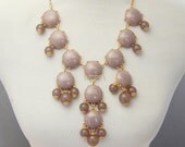 grey bubble necklace,holiday party,bridesmaid gifts,Birthday Jewelry,Beaded Jewelry,statement necklace with chain