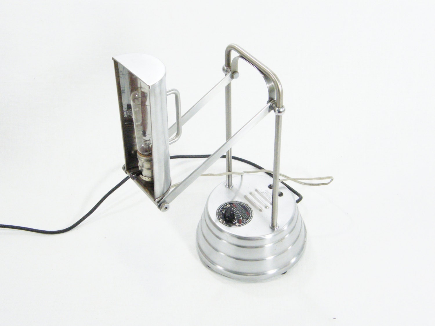 Medical Industrial Adjustable Arm Desk Table Lamp Vintage 1950's Light