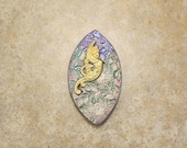 Winged Mermaid Pendant Climbing Rose Sage Green Bronze Brass Lavender Turquoise Unique Pendant