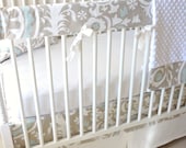 River Mist Bumperless Crib Rail baby bedding set.