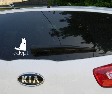 ADOPT Cat Love Car Decal