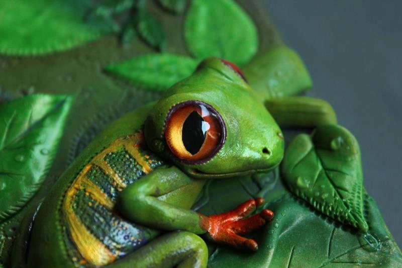 DISPLAY/ CUSTOM order - frog Journal- secret diary- sketchbook- polymer clay - fantasy steampunk gothic lolita blank OOAK