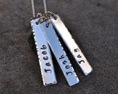 Hand-stamped Mom Bar Necklace - Sterling Silver Mommy Bars - Mothers day