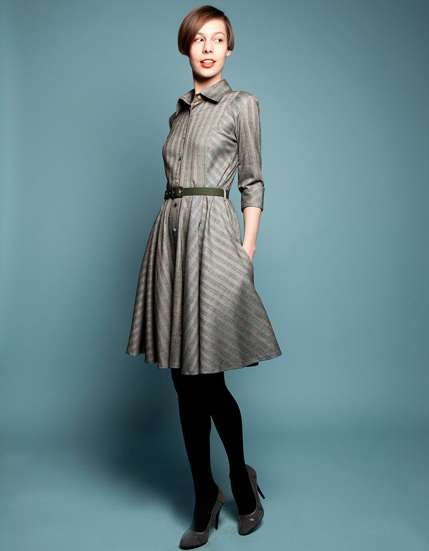 MARSEILLE - full circle woolen dress