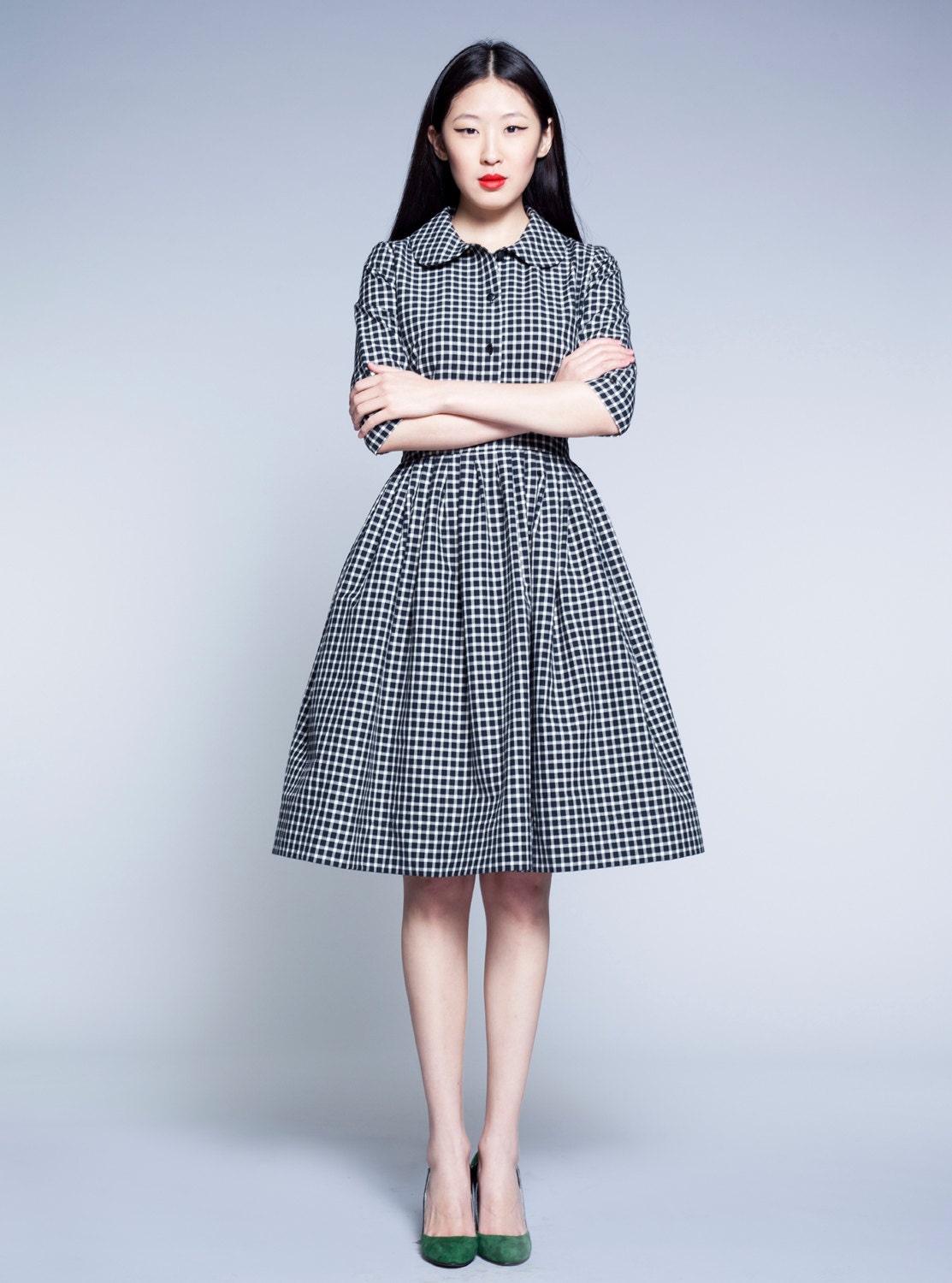 Black and White Tartan Dress by Mrs Pomeranz