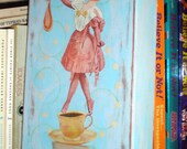 SALE  Original Collage on wood (ready to hang, mixed media, unique home decor, OOAK) -- La Vie En Rose