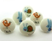 Total Cutness Thumbtacks  / Magnet /Push Pin / Fabric Pushpin Tacks Bunny Snail Chick 33