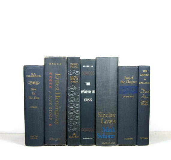 Vintage instant  collection decorative   Books  Blue   for Wedding Decor Photography Prop
