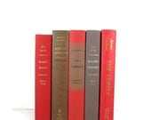 Red Taupe and  Brown Decorative Books, Vintage Photo Props, Vintage Wedding Decor