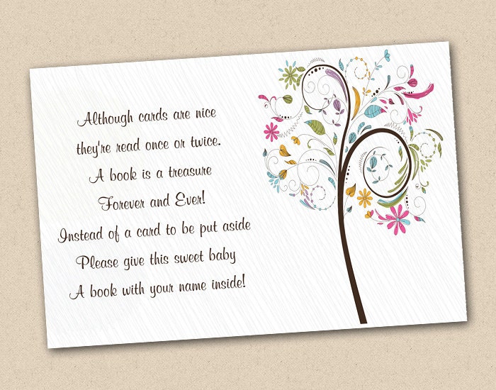 Colorful Tree Book Request Card Il_570xn