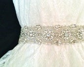 NEW - Rhinestone encrusted sash, 1.5" bridal crystal belt, 4cm crystal wedding belt - KATE- Free shipping, ships in 1 week
