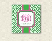 Preppy Monogram Wedding Stickers (250 stickers)