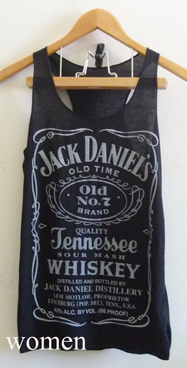 Black Jack Daniels whiskey sign Tank top size S/M polyester cotton blend singlet top for women
