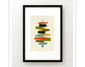 FOUNDATION - Giclee Print - Mid Century Modern Danish Modern Minimalist Cubist Modernist Abstract Eames