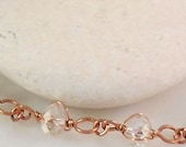 Copper Bracelet, Copper and Crystal Bracelet