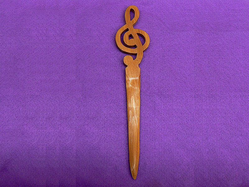 Treble Clef Wood Hand Cut Letter Opener