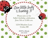 Little Lady Birthday Invitation - Digital file pdf - 5x7